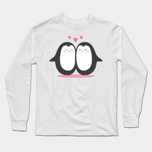 Cartoon Penguin Lover Art Long Sleeve T-Shirt